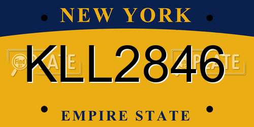 KLL2846 New York License Plate