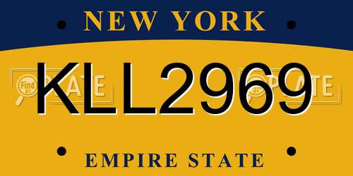 KLL2969 New York License Plate