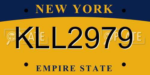 KLL2979 New York License Plate