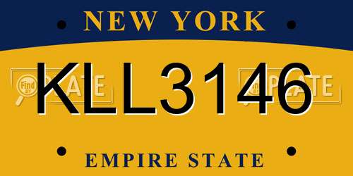 KLL3146 New York License Plate