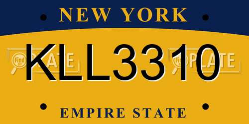 KLL3310 New York License Plate