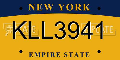 KLL3941 New York License Plate
