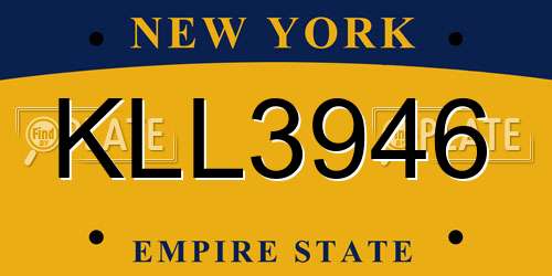 KLL3946 New York License Plate