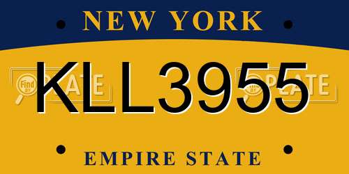 KLL3955 New York License Plate