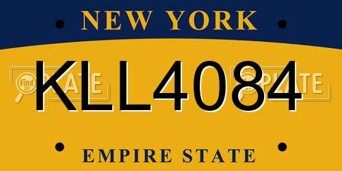 KLL4084 New York License Plate