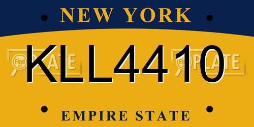 KLL4410 New York License Plate