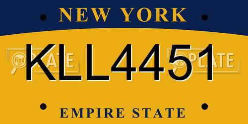 KLL4451 New York License Plate