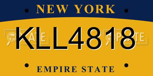 KLL4818 New York License Plate