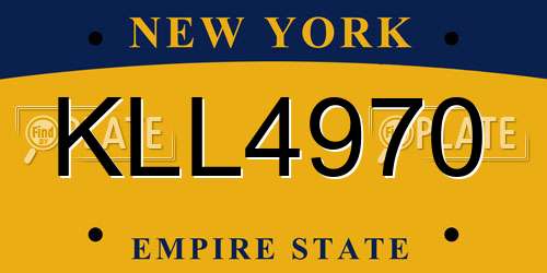 KLL4970 New York License Plate