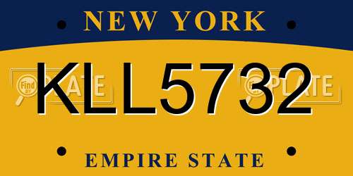 KLL5732 New York License Plate
