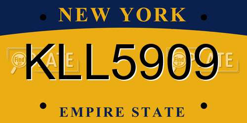 KLL5909 New York License Plate