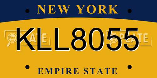 KLL8055 New York License Plate