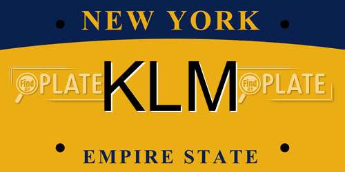 KLM New York License Plate