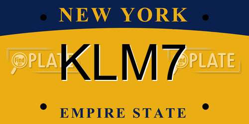 KLM7 New York License Plate