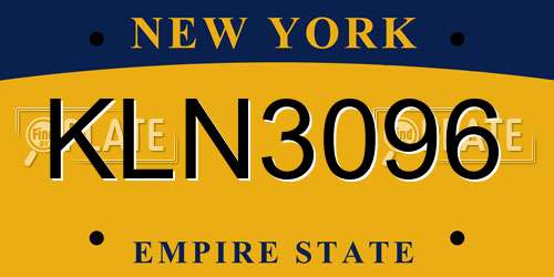 KLN3096 New York License Plate