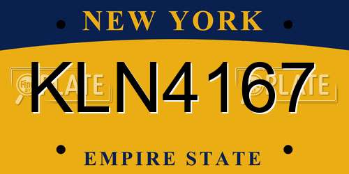 KLN4167 New York License Plate