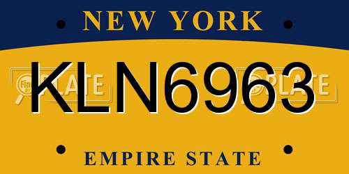KLN6963 New York License Plate