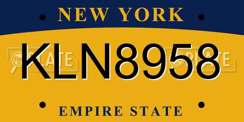 KLN8958 New York License Plate