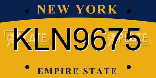 KLN9675 New York License Plate
