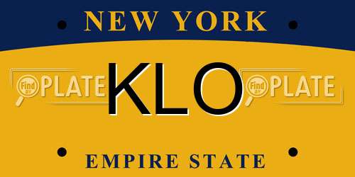 KLO New York License Plate
