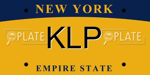 KLP New York License Plate
