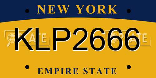 KLP2666 New York License Plate