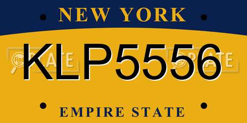 KLP5556 New York License Plate
