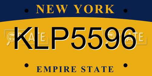 KLP5596 New York License Plate