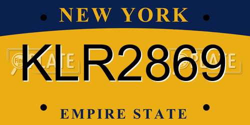 KLR2869 New York License Plate