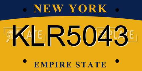 KLR5043 New York License Plate
