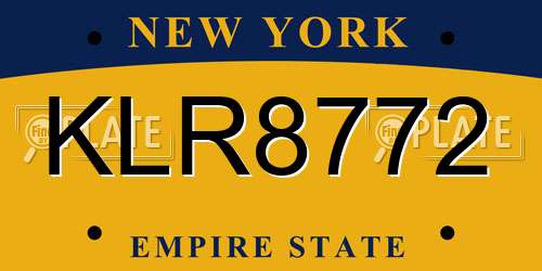 KLR8772 New York License Plate