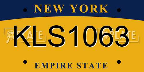 KLS1063 New York License Plate
