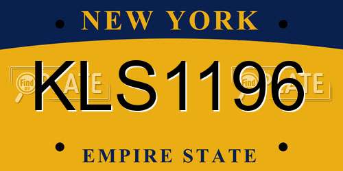 KLS1196 New York License Plate