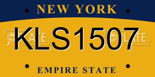 KLS1507 New York License Plate