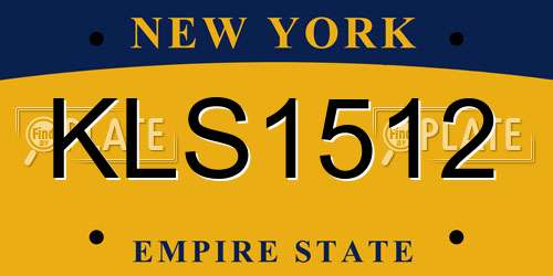 KLS1512 New York License Plate