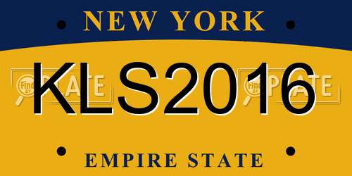 KLS2016 New York License Plate
