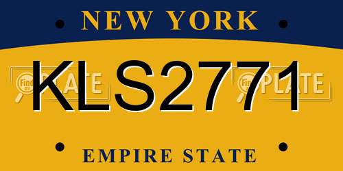 KLS2771 New York License Plate