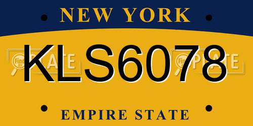 KLS6078 New York License Plate