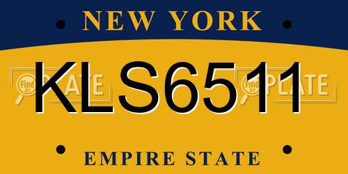 KLS6511 New York License Plate