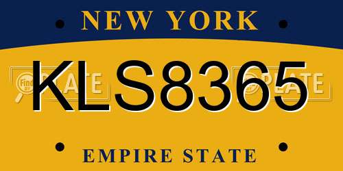 KLS8365 New York License Plate