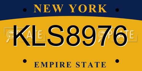 KLS8976 New York License Plate
