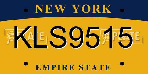 KLS9515 New York License Plate
