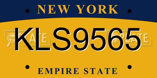 KLS9565 New York License Plate