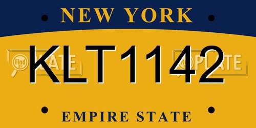 KLT1142 New York License Plate