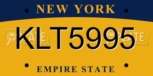 KLT5995 New York License Plate