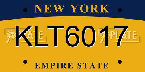 KLT6017 New York License Plate