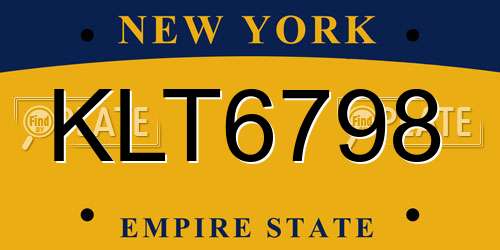 KLT6798 New York License Plate