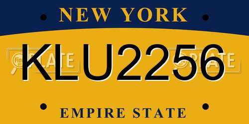 KLU2256 New York License Plate