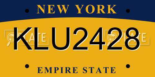 KLU2428 New York License Plate