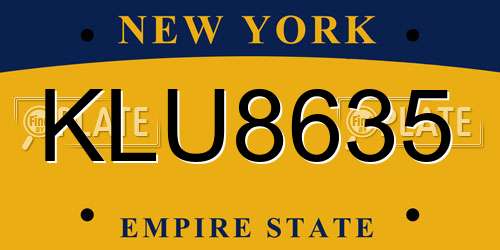 KLU8635 New York License Plate